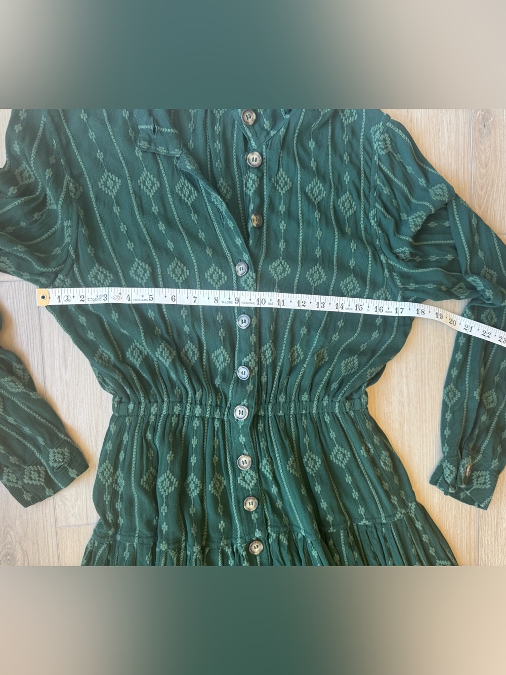 Free People Diamond Head Embroidered Midi Dress Green M - Picture 15 of 16